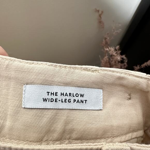 MADEWELL The Harlow Wide Leg Pant Drapey Twill Seed Khaki Beige Sz 4 {KK25} - Picture 5 of 5